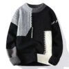 Sc50383b655074bd286ce1c5d4a022cffg.jpg New Autumn Winter Men O-Neck Pullovers Knitted Sweaters Splicing Casual Sweaters High Quality Male Loose Pullovers Clothing 4XL