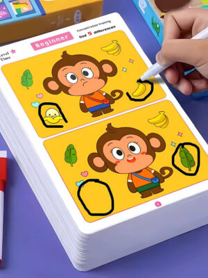 Sc548cb3027d64fa99e6cc4bd258d614dH.jpg Find the Difference, Fun Concentration Training Game Pictures, Educational Items, Find Different Places, Reusable Erasable Pictures