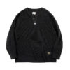 Maden Workwear American Retro Black Knitted Henley Shirt Vertical Stripe Pullover Sweater for Men Autumn and Winter