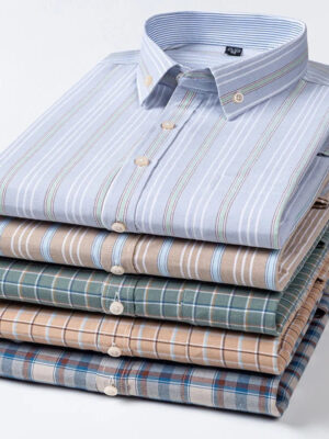 100% Cotton Oxford Men's Shirt Short Sleeve New High Quality Business Casual Fashion Men's Plus Size Shirt Formal S-7XL