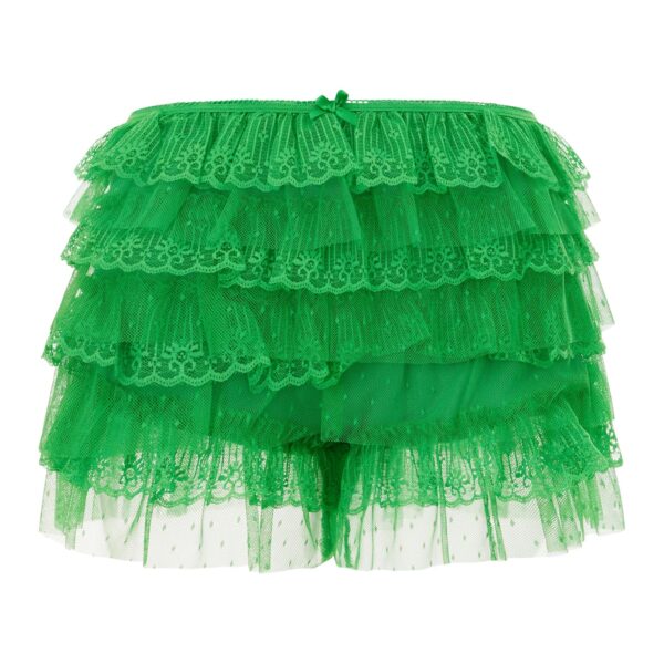 Sc7584fbf4b23441f96d127c418a0a5972.jpg Combhasaki Women Y2K Kawaii Solid Color Fairy Tiered Ruffled Lace Layered Elastic Low Waist Bloomers Aesthetic Shorts Streetwear