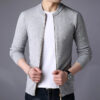 MRMT 2026 Brand New Men's Knitted Cardigan Fashion Slim Fit Korean Small Stand Collar Sweater Men Cardigans Jackets For Male