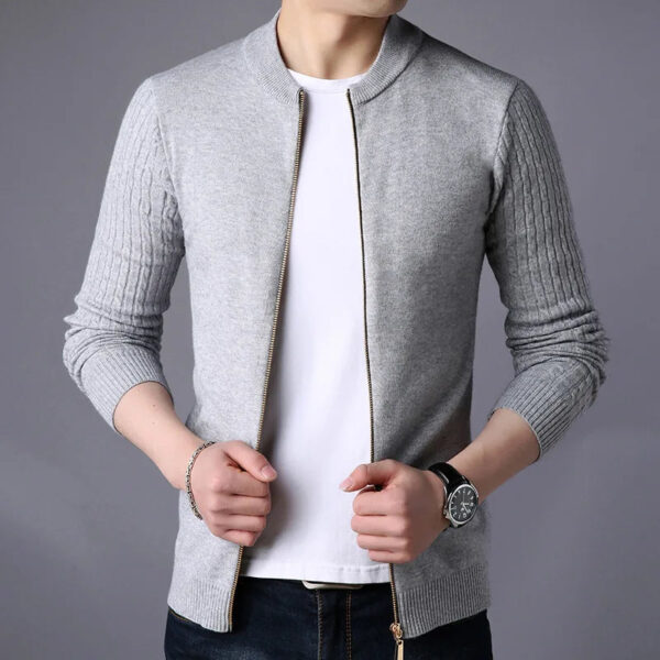MRMT 2026 Brand New Men's Knitted Cardigan Fashion Slim Fit Korean Small Stand Collar Sweater Men Cardigans Jackets For Male