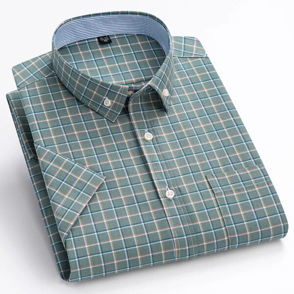 Sc7df08c192584bab8e153e700de1dc22S.jpg 100% Cotton Oxford Men's Shirt Short Sleeve New High Quality Business Casual Fashion Men's Plus Size Shirt Formal S-7XL