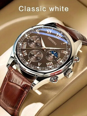 Sc801b072e9734756a205692cd637b0f2j.jpg GENEVA High Quality Men's Luxury Belt Fashion Quartz Watch Men Round Business Student Sport Waterproof Glow Clock