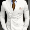 High Quality Brown Men's Suits Double Breasted Bespoke Double Breasted Peaked Lapel Formal Blazer Slim Fit 2 Piece Jacket Pants