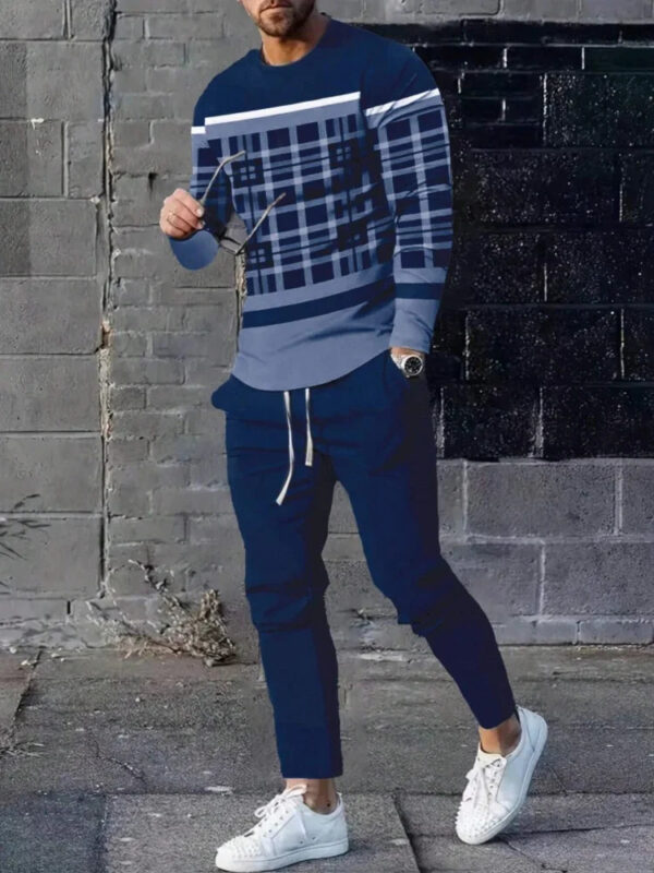 Sc848537a7dd54f9d88dea36d56ea5b87r.jpg Urban Street Fashion Trend Men's Long Sleeve Round Neck Set 2pcs Daily Casual Men's Round Neck Top Outdoor Casual Loose Long Sty