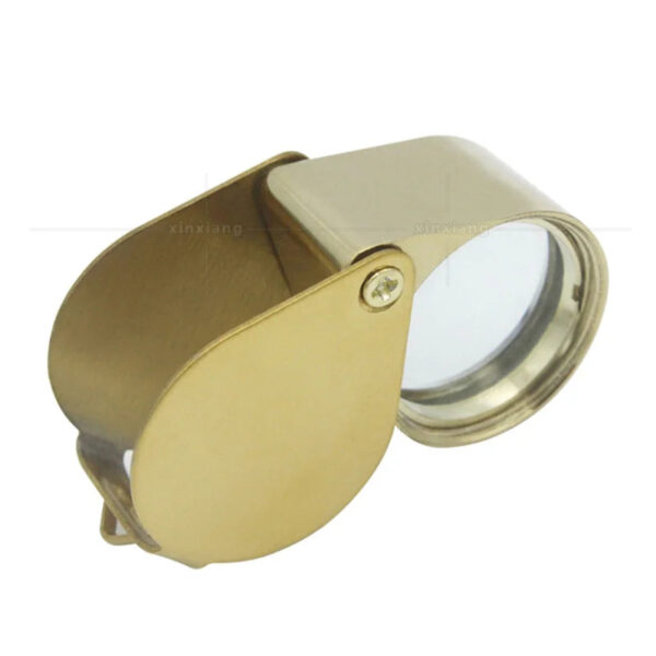 Sc862c8e7705243ce8f3f8175e5ab1d4az.jpg 30X Folding Pocket Jeweler Magnifier Golden Color Foldable Magnifying Glass Portable Jewelry Loupe Monocle Mini Microscope Lupa