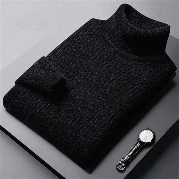 Sc9bef840c99d49b580d13adccb426fc56.jpg 2026 New Men's Thick Warm Sweater Winter Knitted Turtleneck Pullovers Male High Neck Solid Slim Fit Soft Sweaters for Men Tops