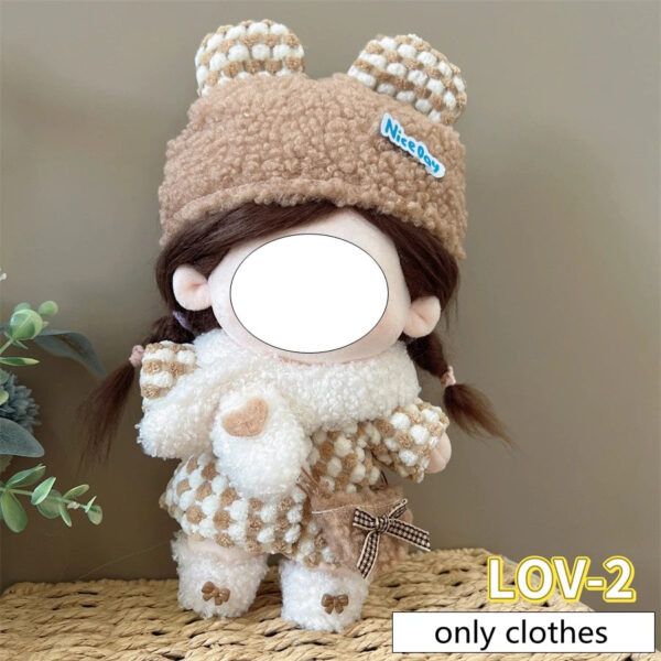 Sca2f86a9b4fd42e19423c8e0d0ed65e8T.jpg 20cm Cotton Doll Clothes Cute Dress Lolita Vintage Doll Clothes for Plush Doll Idol Dolls For Cotton Stuffed Dolls Accessories