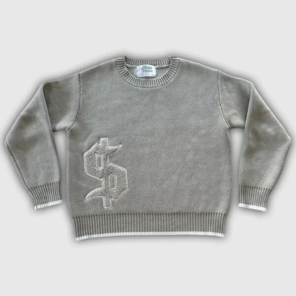 Sca5e4afc8fa640b18fa9a636c289c8b1t.jpg Y2K Grey Long Sleeve Sweater Dollar Gothic Embroidery Pullover Goth Retro Casual Streetwear Old Money Men Boxy Knitted Clothing