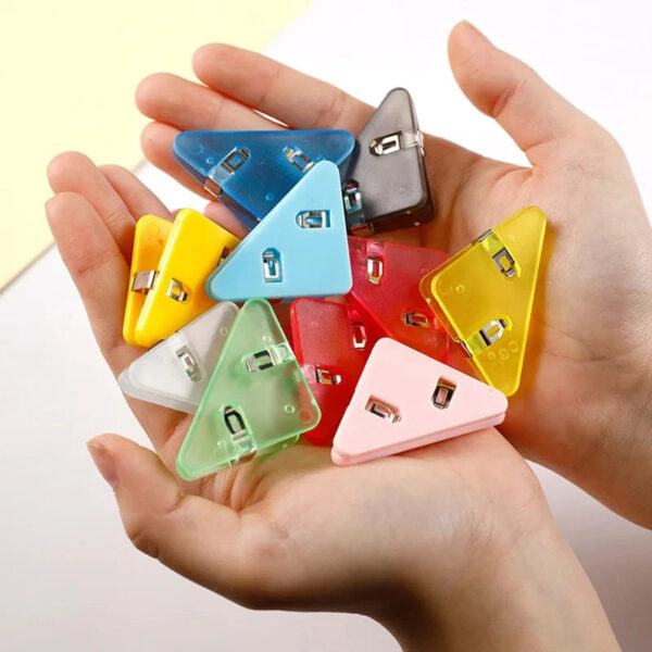 Scbc0d8d00f544d0bbb40a4e7c3bf7967y.jpg 20Pcs Creative Triangle Clips Bill Clip Book Paper Corner Binder Clip for Desk Storage Shelf Office Stationery Desktop Organizer