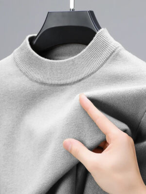 Scd23ac7a51f14ee1bc0604a9daea3296d.jpg Half Turtleneck Knitwear Sweater New Autumn/Winter Mock Neck Sweatshirts Solid Color Pullovers Man Brand Casual Mens Clothing