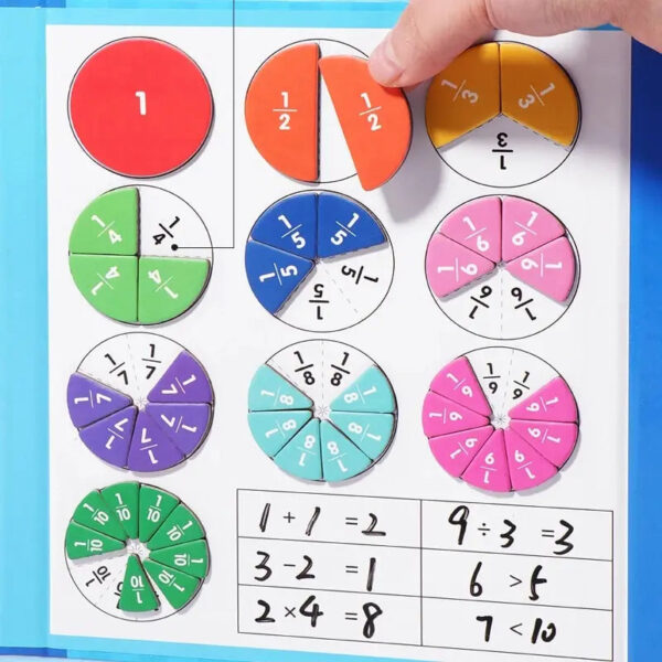 Scd29fc030bb643bcb29067c748e3cbfcn.jpg Magnetic Fraction Puzzles for Math Mastery Montessori Enlightenment with Fun Arithmetic Teaching Aid Cognitive Educational Toys
