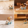 Montessori Wooden Baby Trailer Toys Multi-Function Colorful Cartoon Building Blocks Dragging Car Parent Child Game Toy Baby Gift