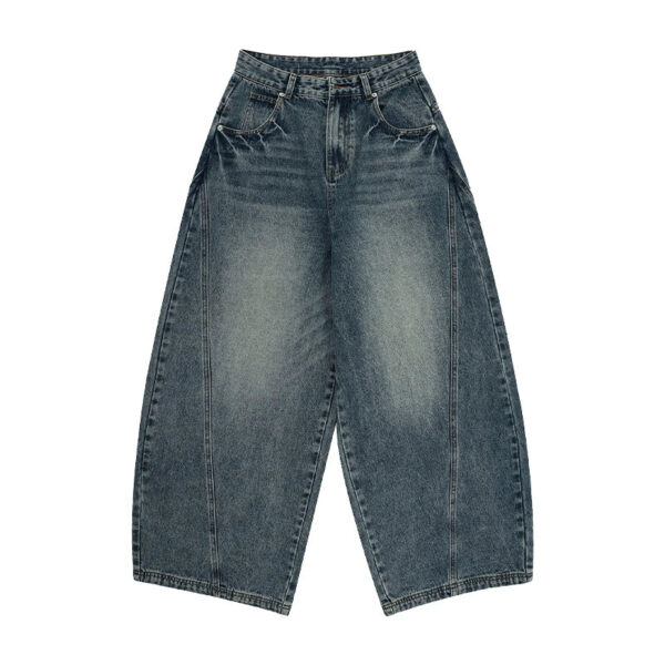 Sce4750e6b1a2453ba2613ba4457174b6A.jpg 2025 Spring New Men's Jeans Oversized Wide Leg Pants Loose Vintage Patchwork Lightning Cracked Denim Trousers Streetwear Male