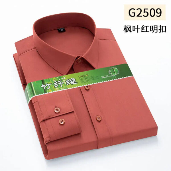 Sce678514bc5a4d8bb302c97c9dcc116e2.jpg Hidden Placket Shirt Bamboo Fiber Micro Elasticity Casual Shirts Men Long Sleeve Slim Fit Easy Care Business Anti-wrinkle 6XL