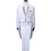 Men's Tailcoat Classic Modern White and Black Basic Style Mens Suit with Tailcoat Singer Magician Stage Jacket Outfits