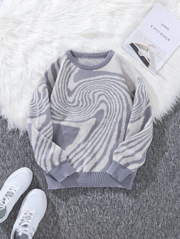 Sceb0388e9cf04b1e9724fdc8624c9064m.jpg New Popular Autumn and Winter Maze Jacquard Pattern Pullover Sweater Casual Round Neck Contrast Color Knitted Men's Pullover