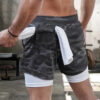 Scec325bf2b084ef49453832db8ff4938p.jpg Running Shorts Men Sportswear 2 In 1 Compression Jogging Short Pants Double-deck Bottoms Gym Fitness Training Sport Shorts
