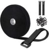 Scef3691e2fd249478d8b9a08d23913424.jpg Hook and Loop Straps with 24pcs Buckles, Heavy Duty Nylon Reusable Cut-to-Length Molle Straps for Cable Organizer or Storage