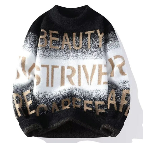 Scf1ebd55d67b4fe3b152bd30964473c9g.jpg 2022 Autumn Winter Men's Sweater Korean Fashion Men Clothing English Elements Sweater Men Casual Pullover O-Neck Sweaters Men