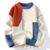Scf4dc91c8ed94576ae0115f02a601c82H.jpg New Autumn Winter Men O-Neck Pullovers Knitted Sweaters Splicing Casual Sweaters High Quality Male Loose Pullovers Clothing 4XL