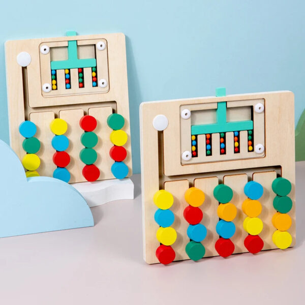 Scfa4c49df7ae46d8b54c9d34296f02af0.jpg Four color walking double-sided game chess, children's logical thinking training, Montessori early education puzzle toys for you