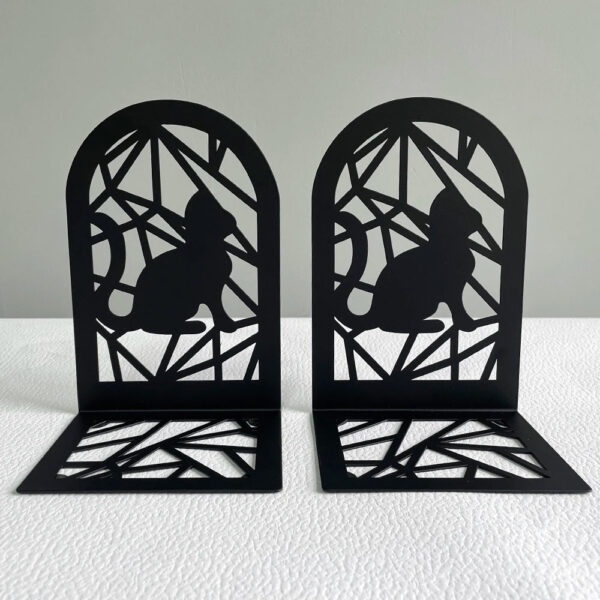 Black Cat Book Ends Bring Heavy Duty Metal Bookends Office Desktop Home for Book Lovers Office supplies Book rack