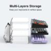 Sd03e6a9914af4f628c28b5f249e6ea87B.jpg Keyboard Mouse Desktop Organizer Acrylic 3 Tier Stand Frame Shelf Lightweight Keyboard Storage Tool For Study Room Exhibition