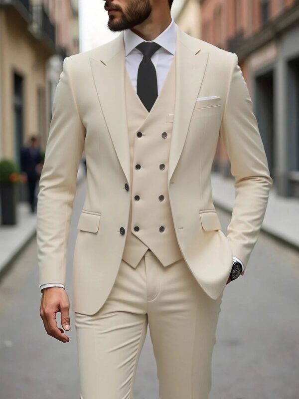 Classic Wedding Tuxedos Slim Fit Bridegroom For Men 3 Pieces Groomsmen Suit Male Formal Business Men Suits(Jacket+Vest+Pants)