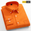 Sd0c43da243a342f0bcc26c7e2776388ch.jpg New in shirt 100%cotton long-sleeve shirts for men fashion Casual plain shirt solid color Oxford single pocket top white clothes