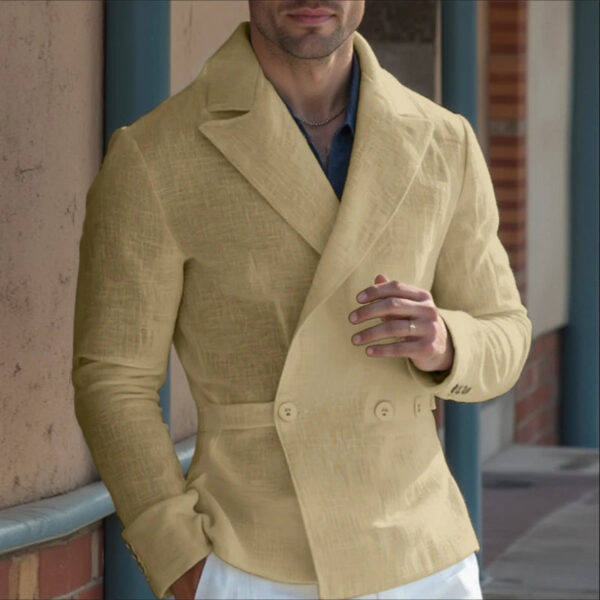 Sd0cebfe4527d4a5981759aa77bd50fc64.jpg INCERUN Men Blazer Solid Color Lapel Long Sleeve Button Casual Male Suits Streetwear Autumn 2025 Fashion Thin Coats Outerwear