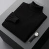 Autumn Winter New Men's 100% Cashmere Sweater Lapel Knitted Pullover Lightweight Warm Long Sleeve Solid Color Tops