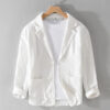 Sd127741ffad84cd283732acfd0cfab4cb.jpg Y803 Spring Autumn Good Quality Linen Blazer For Men Business Casual Solid Color Simple Double Buttons Thin Male Suits Jackets