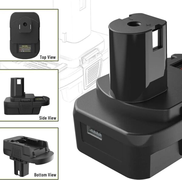 Battery Adapter Converter with USB For Dewalt 20V Li-ion for Milwaukee 18V Li-ion Battery to for Ryobi 18V Li-ion Battery tool