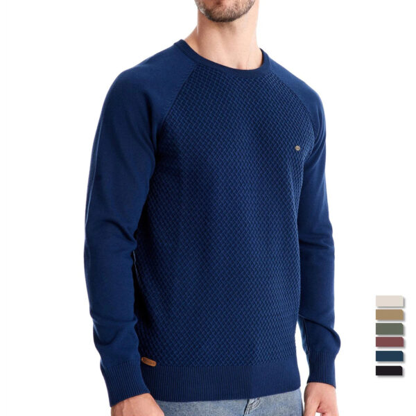 Sd2717dbf2b9143949addcfdafa0a1113u.jpg AIOPESON Mens Crew Neck Cotton Pullover Sweater Casual Business Geometric Knitted Mens Sweaters
