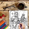 Sd2ebad6052ee40859d27b843f52c5b8aG.jpg 28 Pages Original Princesses and Knights Coloring Book for Adult | Colouring Book, Drawing Supplies for Christmas, Thanksgiving