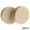 Sd37ba07f77f040fdbf16a0f053bd2864S.jpg 50Pcs 25mm Wool Felt Polishing Buffing Wheel Grinding Polishing Pad+2Pcs 3.2 mm Shanks for Dremel Accessories Rotary Tool
