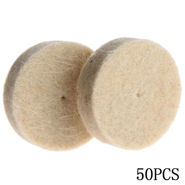 Sd37ba07f77f040fdbf16a0f053bd2864S.jpg 50Pcs 25mm Wool Felt Polishing Buffing Wheel Grinding Polishing Pad+2Pcs 3.2 mm Shanks for Dremel Accessories Rotary Tool