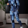 Sd3a94755c6964d3a93fd861716b1b99cf.jpg Autumn Men's Sportswear Suit Mens Long-sleeved T-shirt Long Pants Suit Retro Quilted Print Casual Street Tops Two-piece Clothing