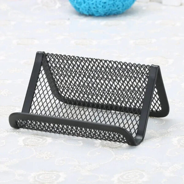 Sd449434b339a44b4864e07aa7e988e32H.jpg Metal Mesh Portable Business Name Card Holder Display Stand Rack Desktop Table Organizer Home Desk Storage Stand