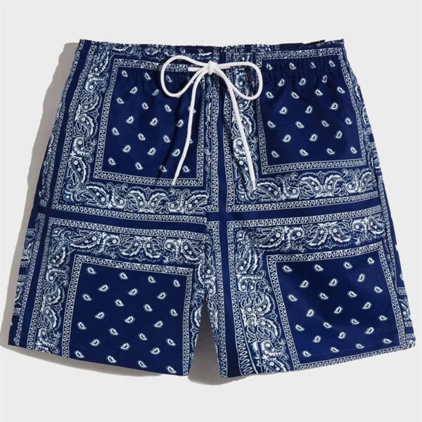 Sd449dde036614833b3d797bb3e257262e.jpg Classic Perris Pattern Beach Short For Men Retro Print Drawstring Board Shorts Sea Vacation Casual Fashion Hawaii Swim Trunks