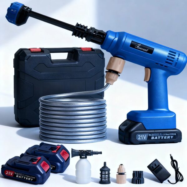 Sd455913fc57b4db68d645a0a71488927J.jpg Power Blaster Plus Pressure Washer Cordless Portable Electric High Pressure Water Spray Gun and Hose Car Washer Cleaner Tool