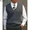 Sd4a59f52b65245c880d7f3d0b8ad9bdf5.jpg 2026 Men's Autumn Winter Warm Casual Knitted Sweater Vest Sleeveless V Neck Fleece Western Sweaters for Men Sueter Para Hombre