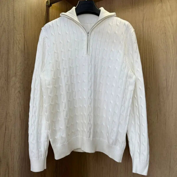 Sd4bca1139b5d4404a0747087bac8cfe3O.jpg Autumn and Winter Turtleneck Casual Knitted Sweater Thickened Warm Pullover Sweater Zipper Business Versatile Slim Base Shirt