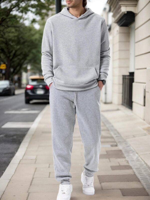 Sd5344ea21b03417e9e9fa063dc9f7162n.jpg Men's Autumn and Winter Solid Color Hoodie+jogging Pants Two-piece Set Fashionable Outdoor Casual Sportswear Men's Tracksuit
