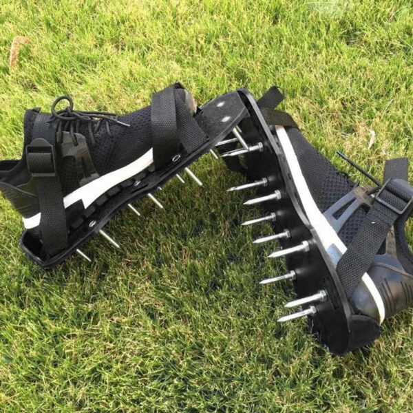 Sd53d08785e094d909adee680334d0af2V.jpg Lawn Aerator Shoes Grass Spiked Shoes with Adjustable Strap Lawn Aerator Tool Anti-Slip for Yard Patio Garden