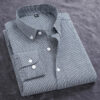 Sd5fc6593950841fd9979553bf5aa4339A.jpg Classic Men's Dress Shirt Spring Long Sleeve 100% Pure Cotton Solid Color Oxford Striped Soft Business Regular Fit Social Blouse