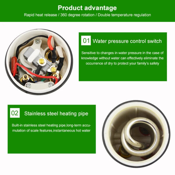 Sd6a7bad2a3f042c68406eceda76cc5ddD.jpg ATWFS Electric Hot Faucet Water Heater Electric Tankless Water Heating Kitchen Faucet Digital Display Instant Water Tap 3000 W